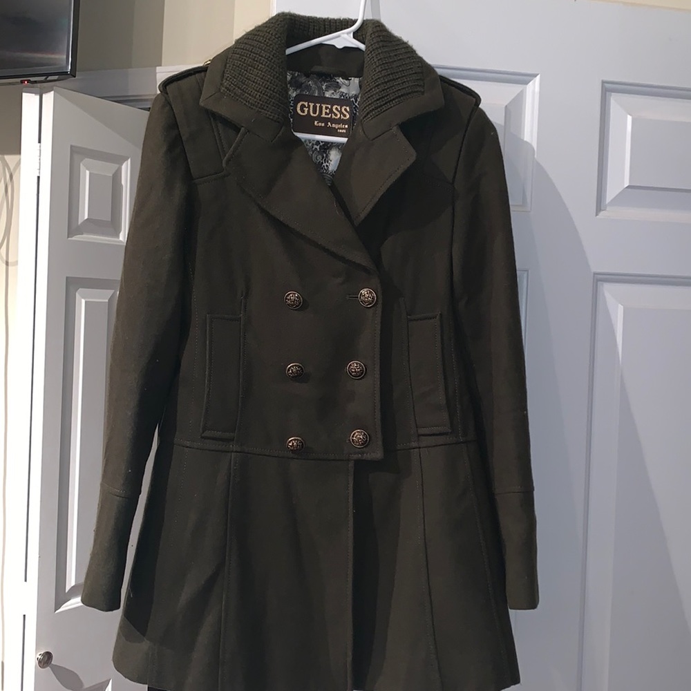 Beautiful green Guess Pea Coat
